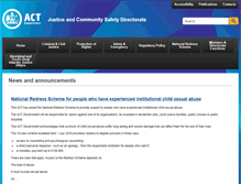 Tablet Screenshot of justice.act.gov.au