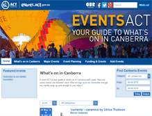 Tablet Screenshot of events.act.gov.au
