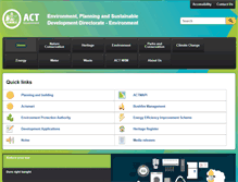 Tablet Screenshot of environment.act.gov.au