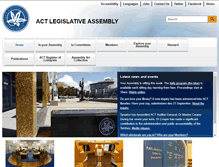 Tablet Screenshot of parliament.act.gov.au