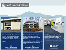 Tablet Screenshot of courts.act.gov.au