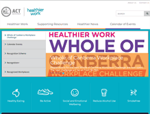 Tablet Screenshot of healthierwork.act.gov.au